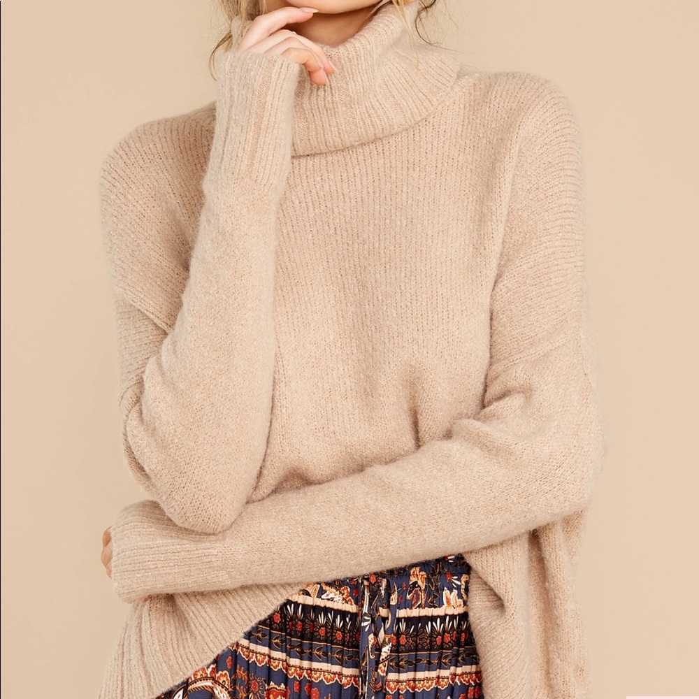 Tan turtle neck sweater